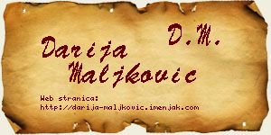 Darija Maljković vizit kartica